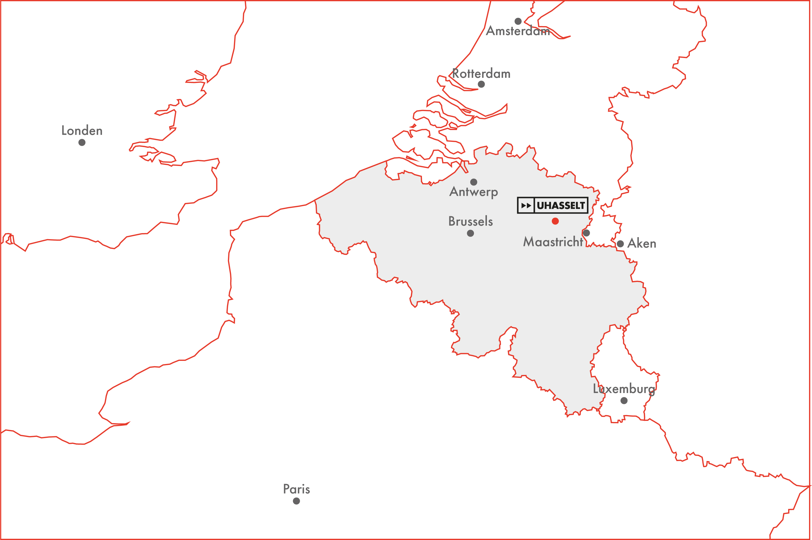 Kaart UHasselt Buurlanden